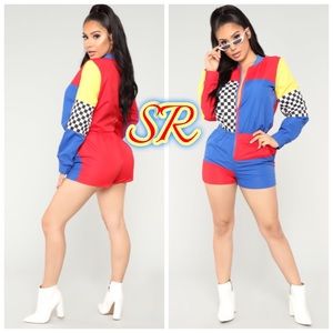 Multi Colored Romper - Racer/Tracksuit